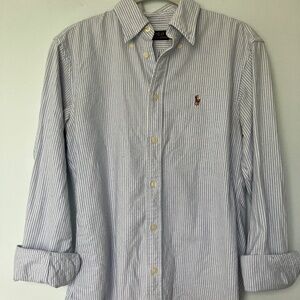 Polo Ralph Lauren Blue & White Striped Button-Down Shirt – Women’s XS